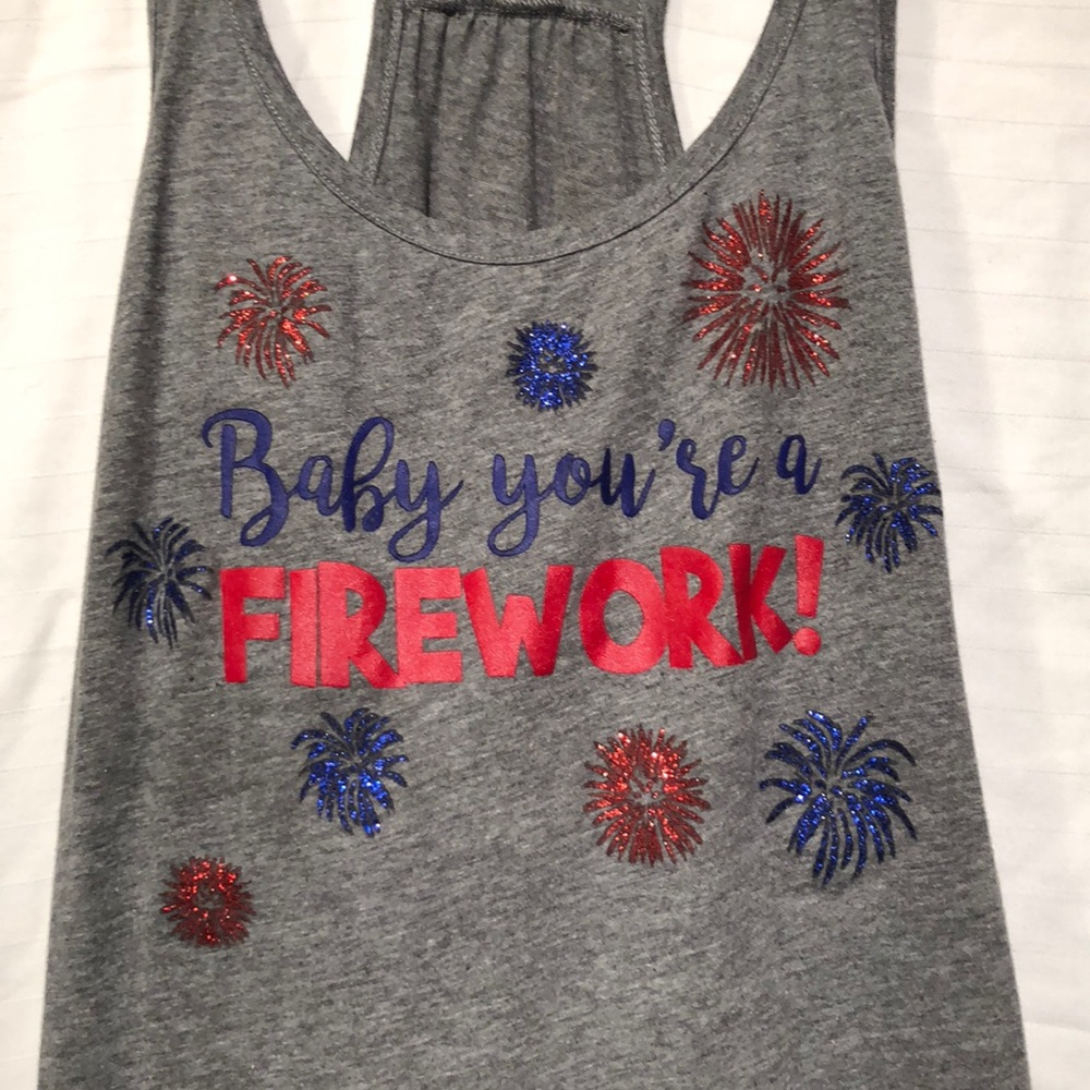 BABY YOUR A FIREWORK maternity tank top